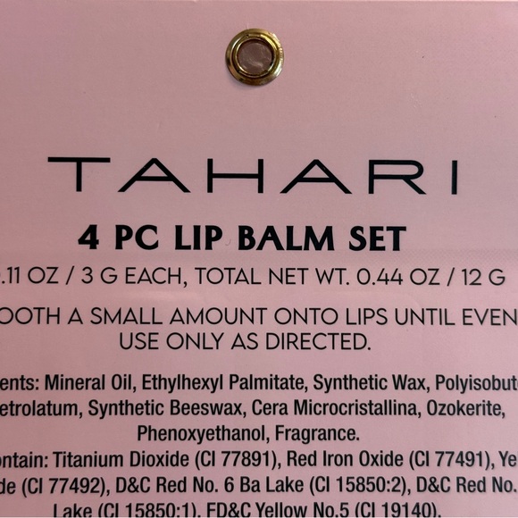 🆕 Tahari Lip Balm Set - Cream, Purple, Green, Pink 🆕 - Picture 4 of 5